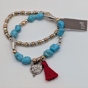 NWT J. Jill Turquoise Skies Stretch Bracelet Set